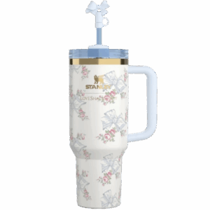 The Stanley X LoveShackFancy Holiday Quencher Rosa Beaux Blue