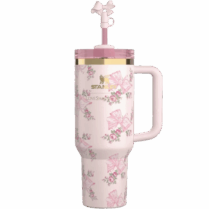 The Stanley X LoveShackFancy Holiday Quencher Rosa Beaux Pink