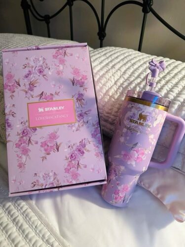 The Stanley X LoveShackFancy Holiday Quencher Happy Thoughts photo review
