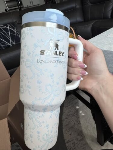 The Stanley 1913 X LoveShackFancy Quencher – Coquette Bow - Winter Ice photo review